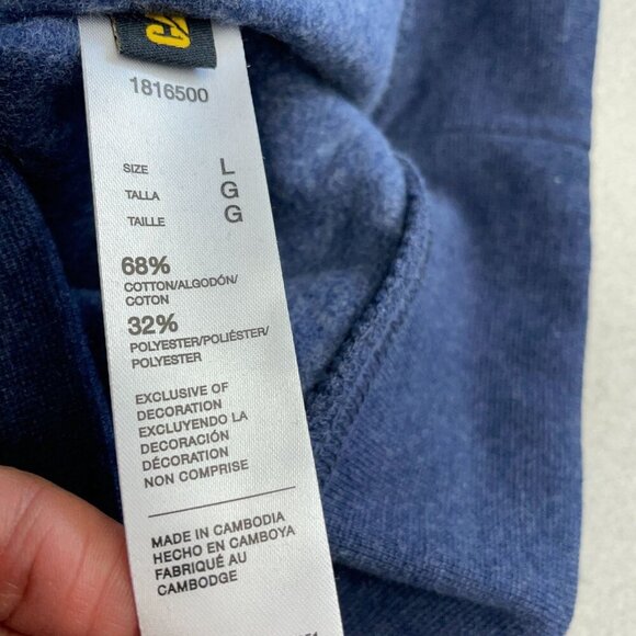 NWT CAT Mens Blue Hoodie Sweatshirt L Embroidered Logo Workwear M0115 - Picture 6 of 8